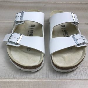 birkenstock arizona nubuck leather white